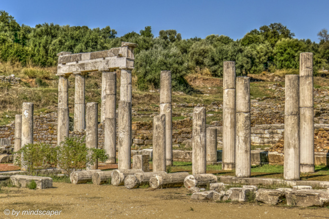 Columns of Gymnasion and Bathro tou Thisea - Ancient Messene