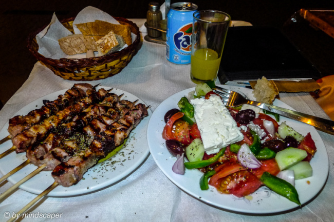 Souvlaki & Greek Salat at I Thraka