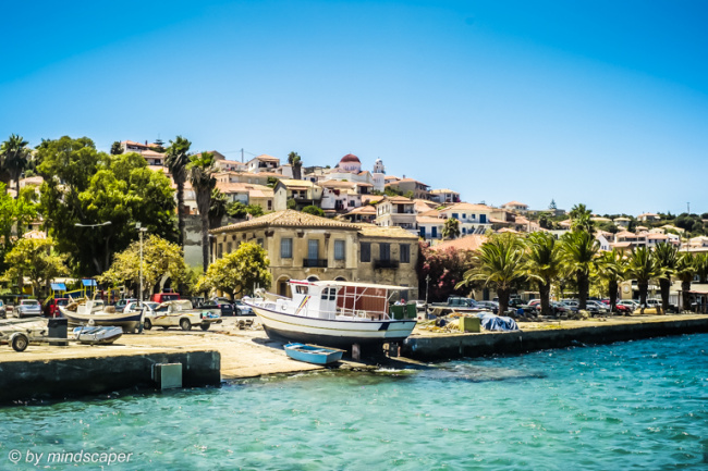 Koroni Skyline from Harbour with Archontiko