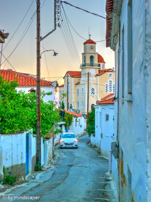 Small Alley and Agios Vasilios in the Evening - Vasilitsi