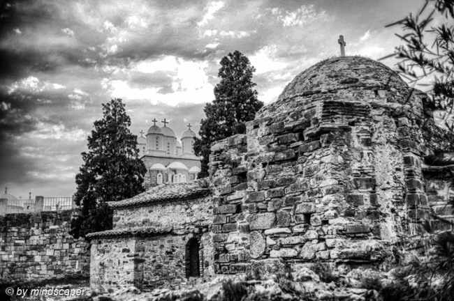 Agia Sophia Byzantine Church - Koroni in Black & White